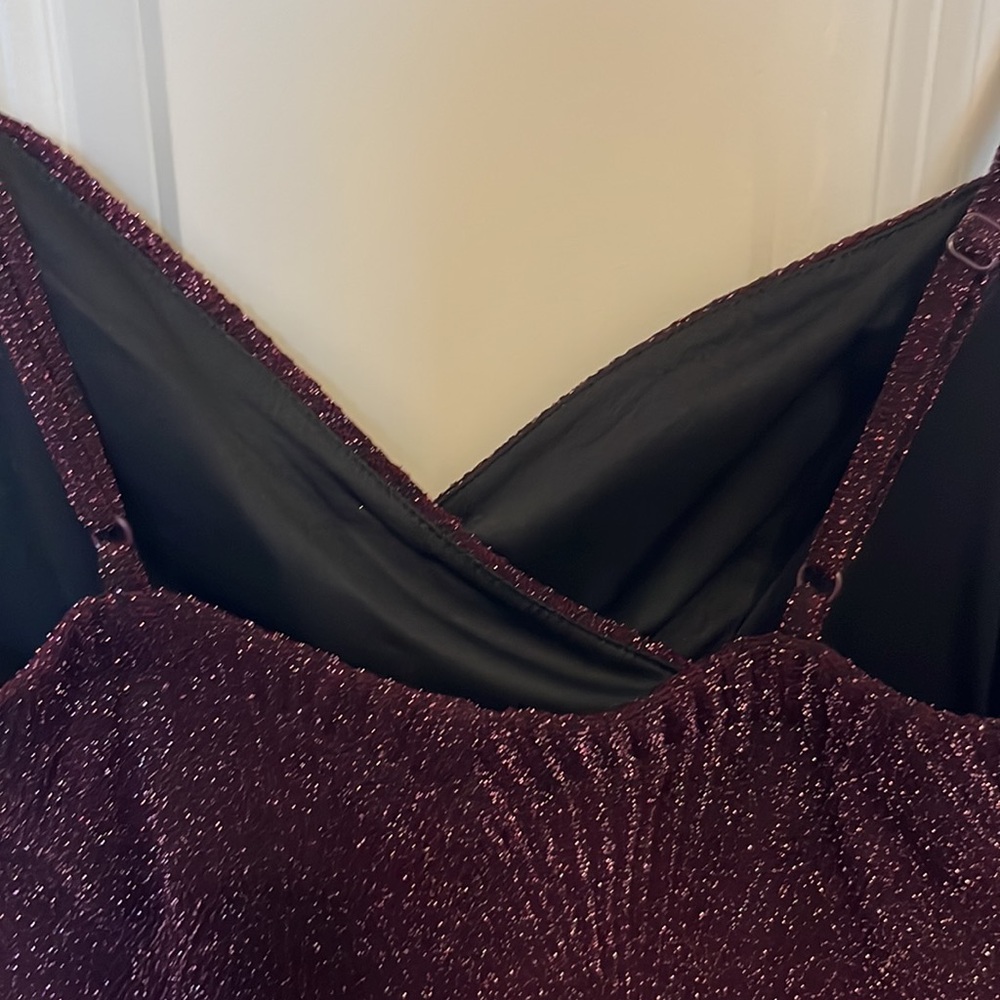 Burgundy Sparkly Mini Dress - Picture 9 of 9